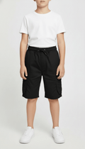 Kids’ Utility Cargo Shorts - Black Color