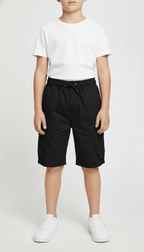 Kids’ Utility Cargo Shorts - Black Color
