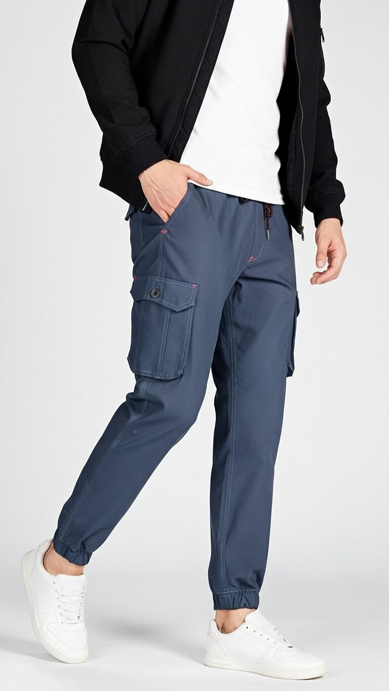 Navy Six Pocket Cargo Trouser For Men's