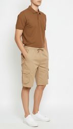 Men’s Khaki Cargo Capri Shorts – Lightweight Knee Length Summer Utility