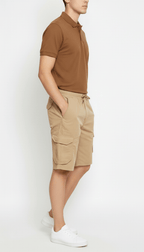 Men’s Khaki Cargo Capri Shorts – Lightweight Knee Length Summer Utility
