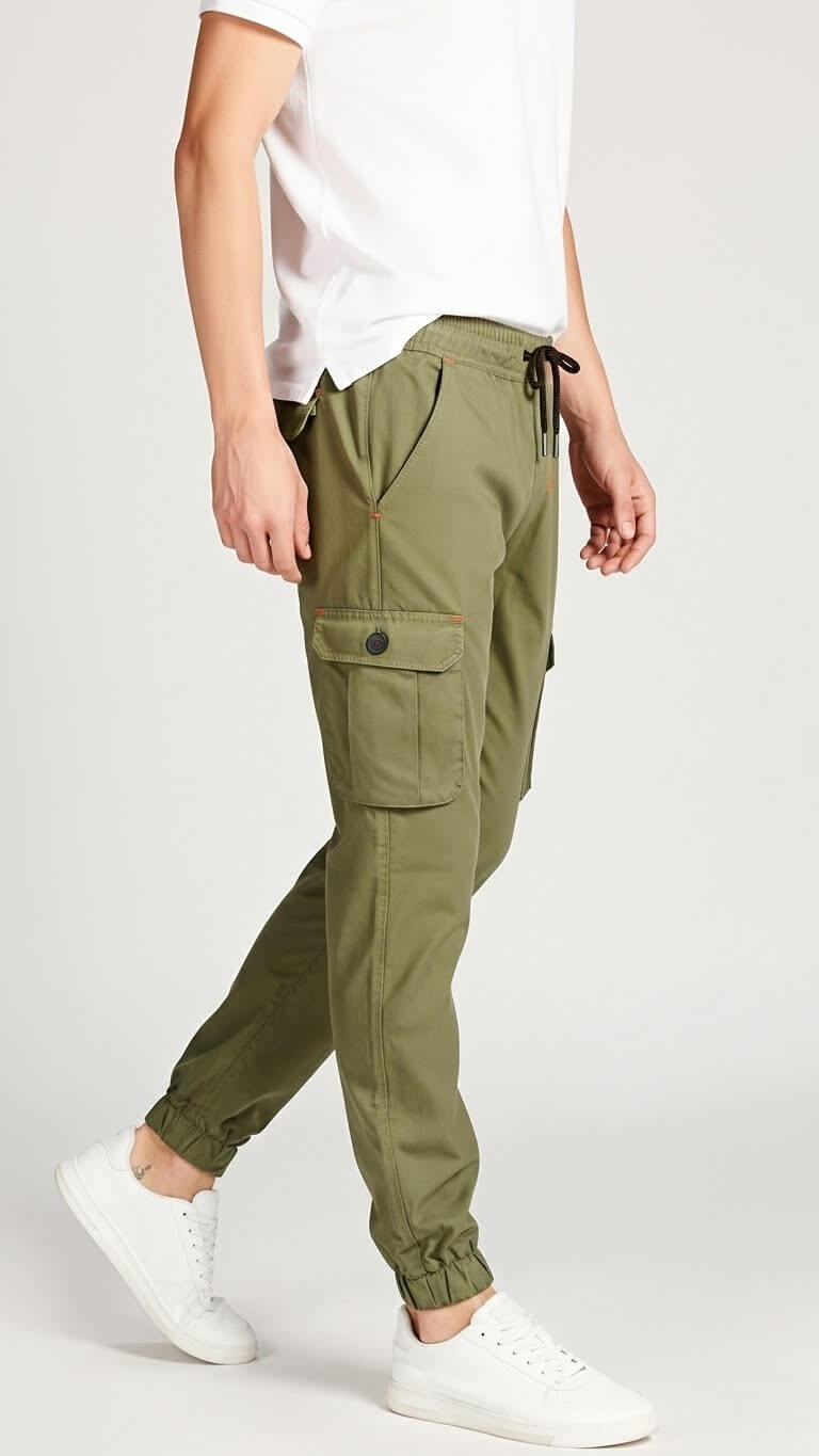 Olive Six Pocket Cargo Trouser for Men's