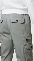 Charcoal Eight Pocket Cargo Trouser For Men's