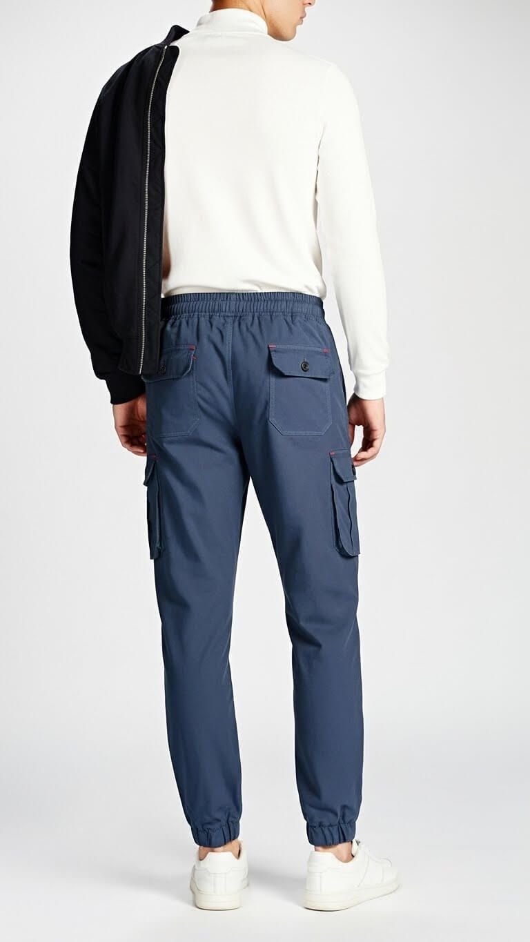 Navy Six Pocket Cargo Trouser For Men's