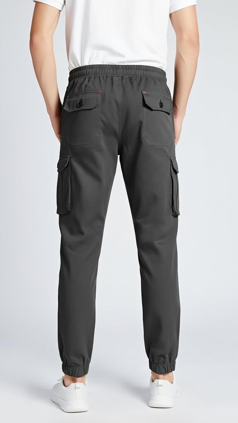 Grey Six Pocket Cargo Pant For Men's