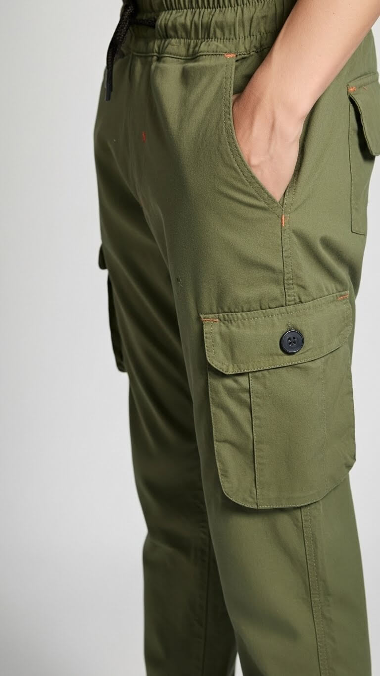 Olive Six Pocket Cargo Trouser for Men's