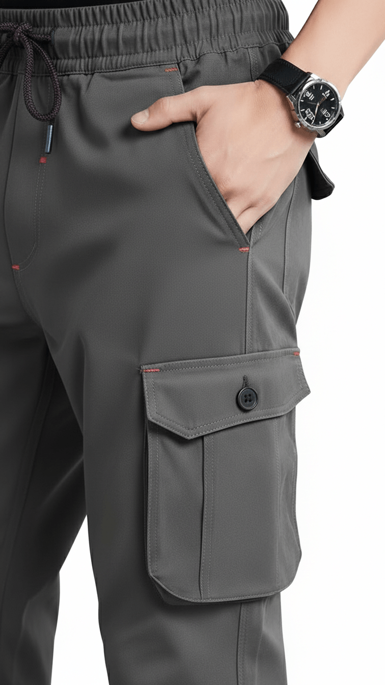 Grey Six Pocket Cargo Pant For Men's