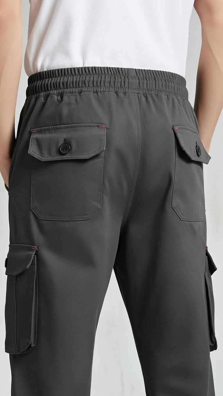 Grey Six Pocket Cargo Pant For Men's