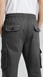 Grey Six Pocket Cargo Pant For Men's