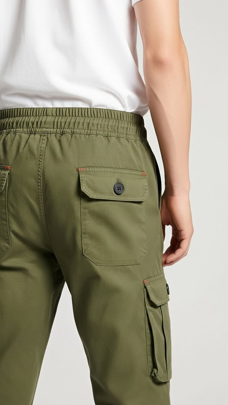 Olive Six Pocket Cargo Trouser for Men's