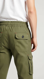 Olive Six Pocket Cargo Trouser for Men's