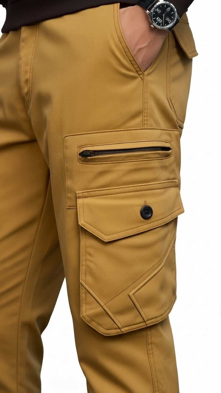 Camel Eight Pocket Cargo Trouser For Men's