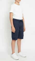 Kids’ Utility Cargo Shorts - Adjustable Waist, Navy