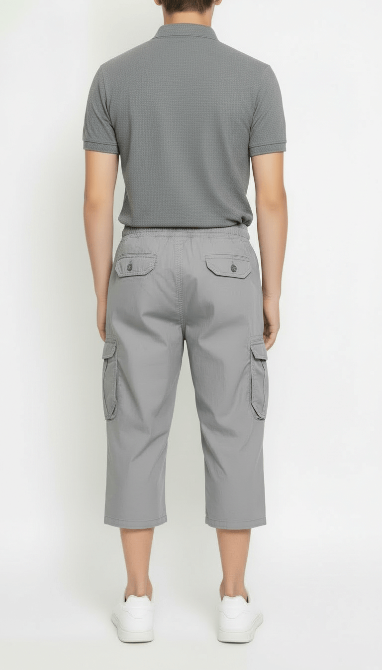 Men's Comfort-Fit Drawstring Cargo Shorts | 6-Pocket Casual Utility Shorts