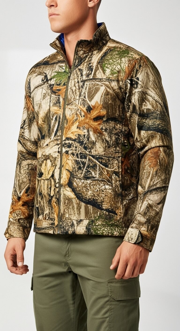 Men’s Forest Camo Hunting Jacket – Lightweight Field Shell with Utility Pockets