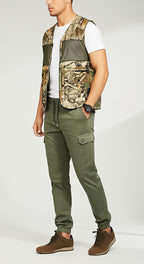 Men’s Jungle Camo Hunting Vest – Lightweight Field Utility Jacket with Multi Pockets
