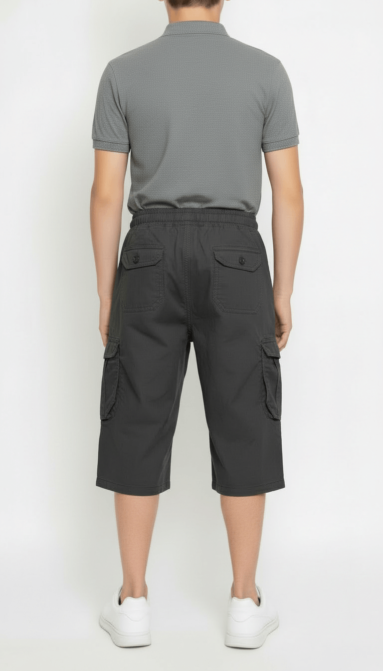 Men's Comfort-Fit Drawstring Cargo Shorts | 6-Pocket Casual Utility Shorts