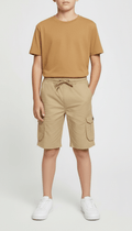 Kids Utility Cargo Shorts - Camel Color