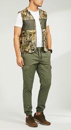 Men’s Jungle Camo Hunting Vest – Lightweight Field Utility Jacket with Multi Pockets