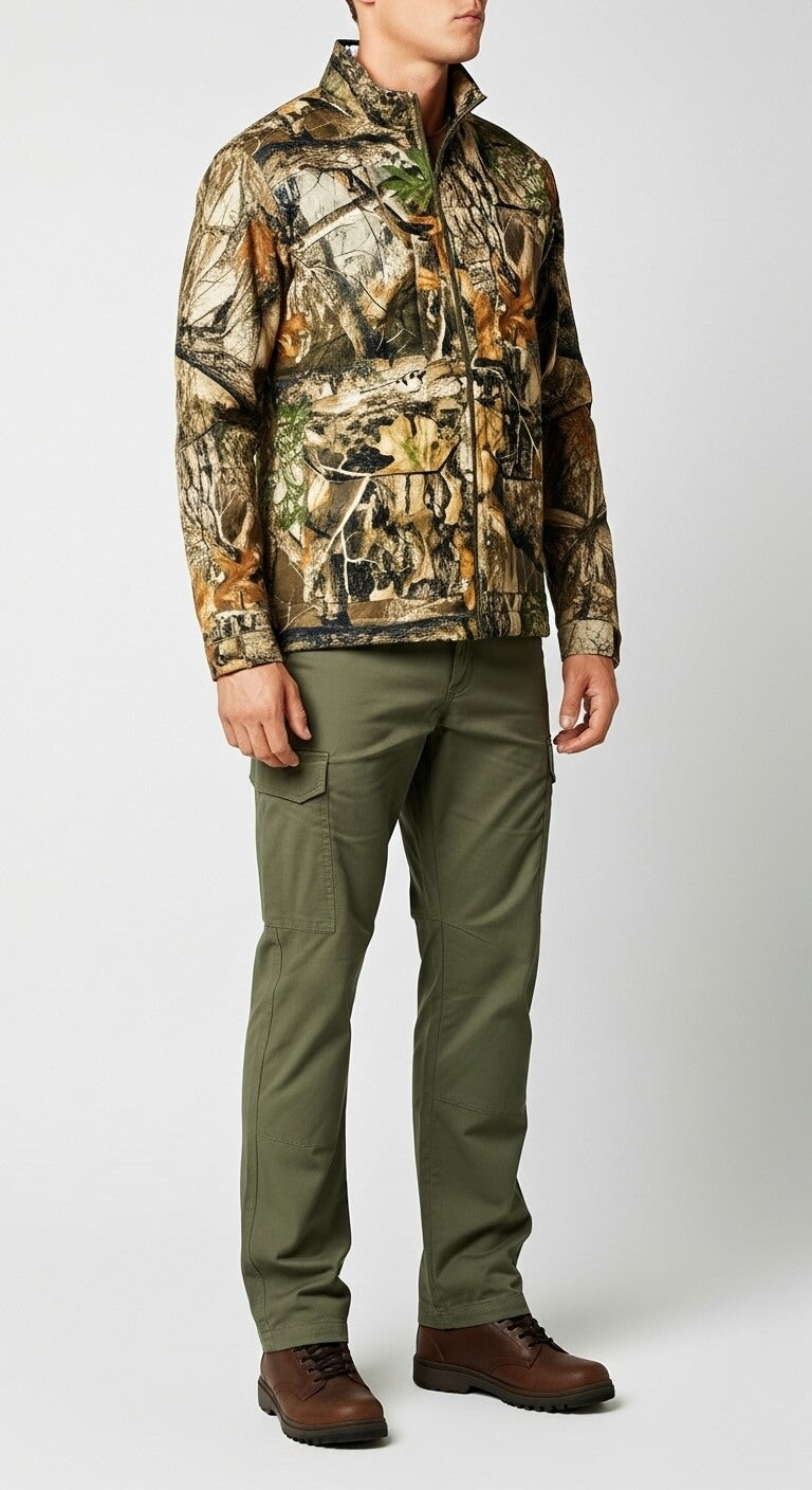Men’s Forest Camo Hunting Jacket – Lightweight Field Shell with Utility Pockets