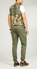 Men’s Jungle Camo Hunting Vest – Lightweight Field Utility Jacket with Multi Pockets