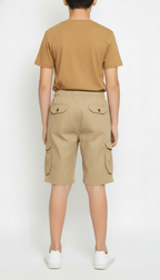 Kids Utility Cargo Shorts - Camel Color