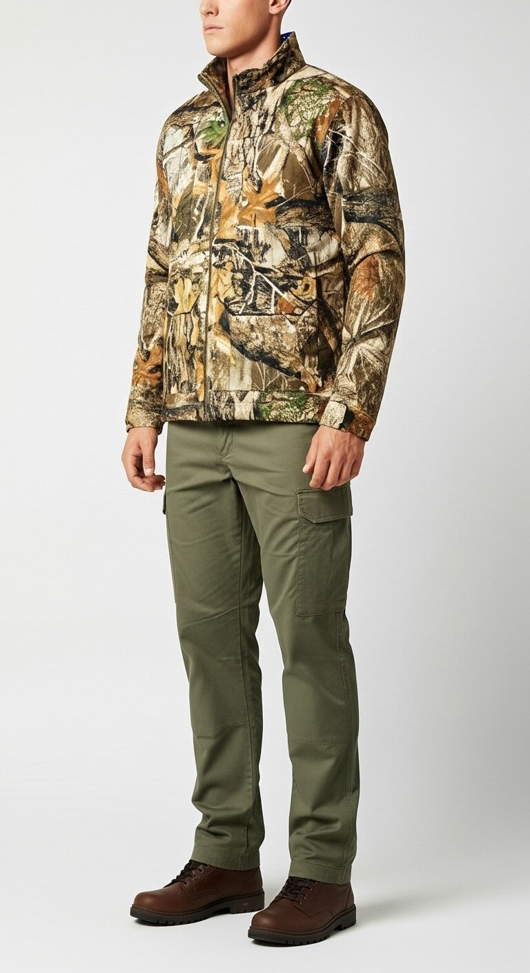 Men’s Forest Camo Hunting Jacket – Lightweight Field Shell with Utility Pockets