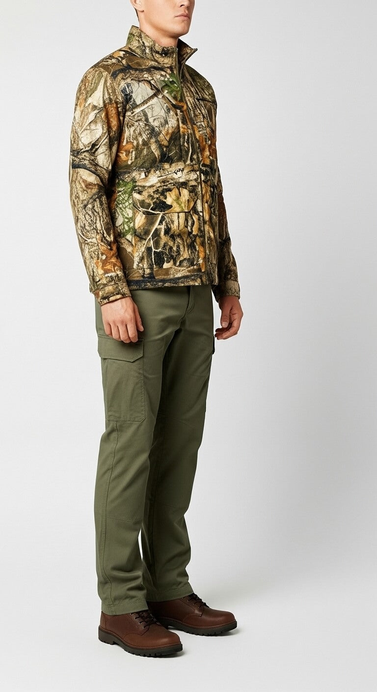 Men’s Forest Camo Hunting Jacket – Lightweight Field Shell with Utility Pockets