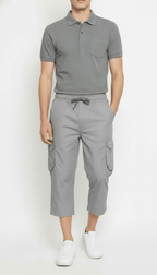 Men's Comfort-Fit Drawstring Cargo Shorts | 6-Pocket Casual Utility Shorts