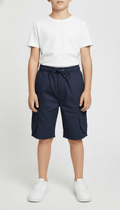 Kids’ Utility Cargo Shorts - Adjustable Waist, Navy