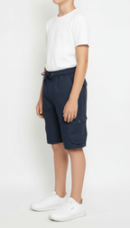 Kids’ Utility Cargo Shorts - Adjustable Waist, Navy