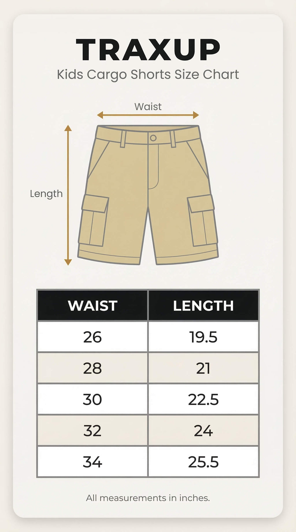 Kids’ Cargo Shorts Lightweight Stretch, Adjustable Waist, Grey